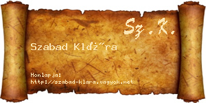 Szabad Klára névjegykártya