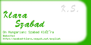 klara szabad business card